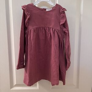 Angel Dear Shoulder Ruffle Corduroy Dress Dusty Orchid Girls Size 5 NWT
